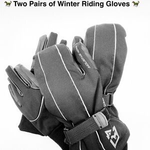 🐎🐎🐎 Black Winter Riding Gloves x 2 🐎🐎🐎